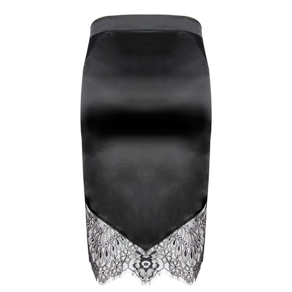 ELF Zhou Black 100% Silk Pencil Skirt NWT $200 S - Picture 4 of 9